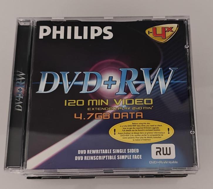 10 stuks Philips DVD-RW 4,7 GB - 120 minuten - Rewritable, Computers en Software, Beschrijfbare discs, Zo goed als nieuw, Dvd