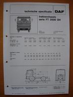 DAF FT 2000 DH Technische Specificatie folder 1978 - 4x2, Ophalen of Verzenden, Zo goed als nieuw, Overige merken, DAF