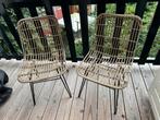 2 stuks nep rieten tuinstoelen, Tuin en Terras, Ophalen, Gebruikt, Kunststof