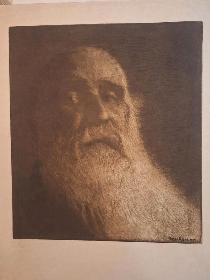 Ets van man met baard, 1904 Bern Klene, Antiek en Kunst, Kunst | Tekeningen en Foto's, Ophalen of Verzenden