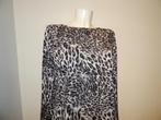 Ladress satijn achtige top animal print grijs wit tinten S/M, Maat 38/40 (M), Overige kleuren, Verzenden, Zo goed als nieuw