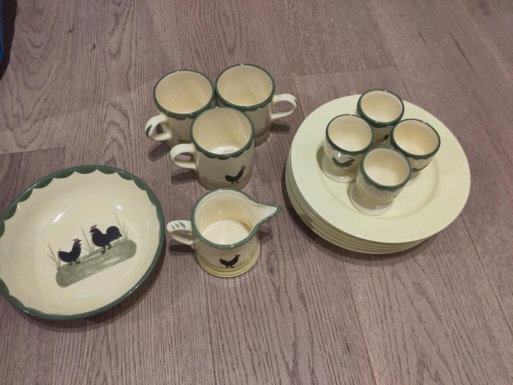 Zeller Kip en Haan servies, Huis en Inrichting, Keuken | Servies, Zo goed als nieuw, Overige typen, Overige stijlen, Aardewerk