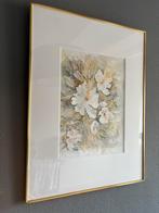 Fotolijst goud met paspartout bloem kunst groot, Ophalen of Verzenden, Zo goed als nieuw, Metaal of Aluminium, 75 cm of meer