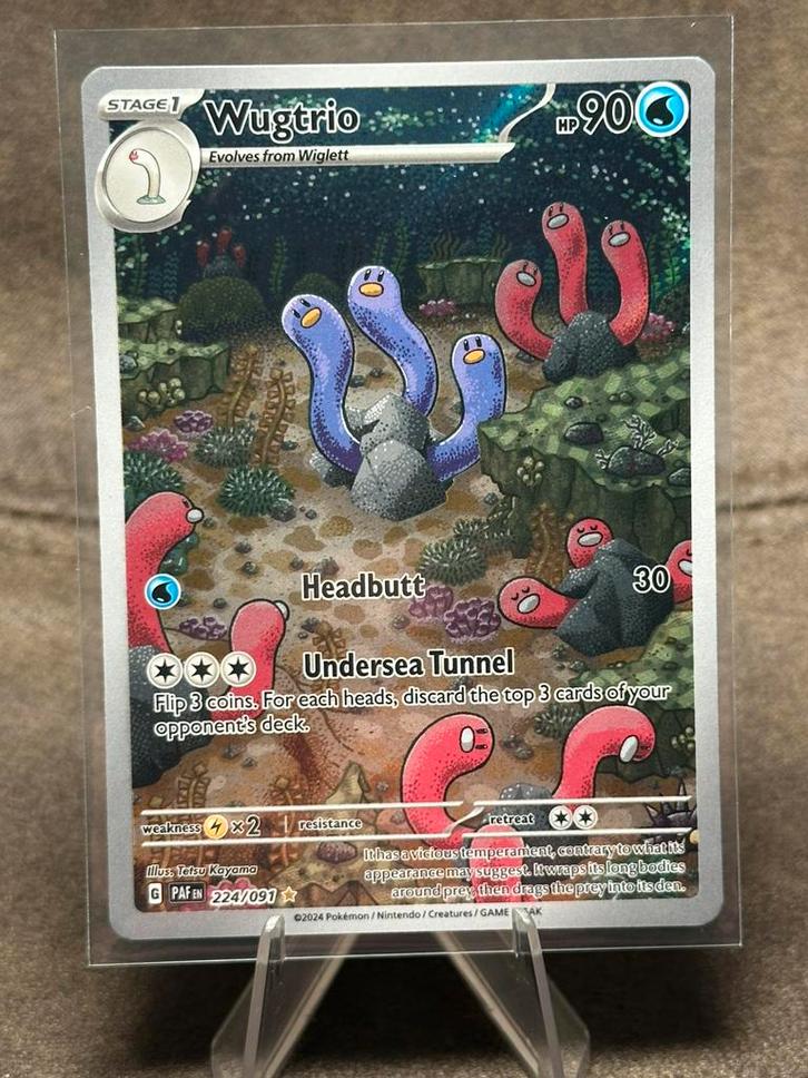 Wugtrio #224 224/091 (Pokemon Paldean Fates), Hobby en Vrije tijd, Verzamelkaartspellen | Pokémon, Zo goed als nieuw, Ophalen of Verzenden