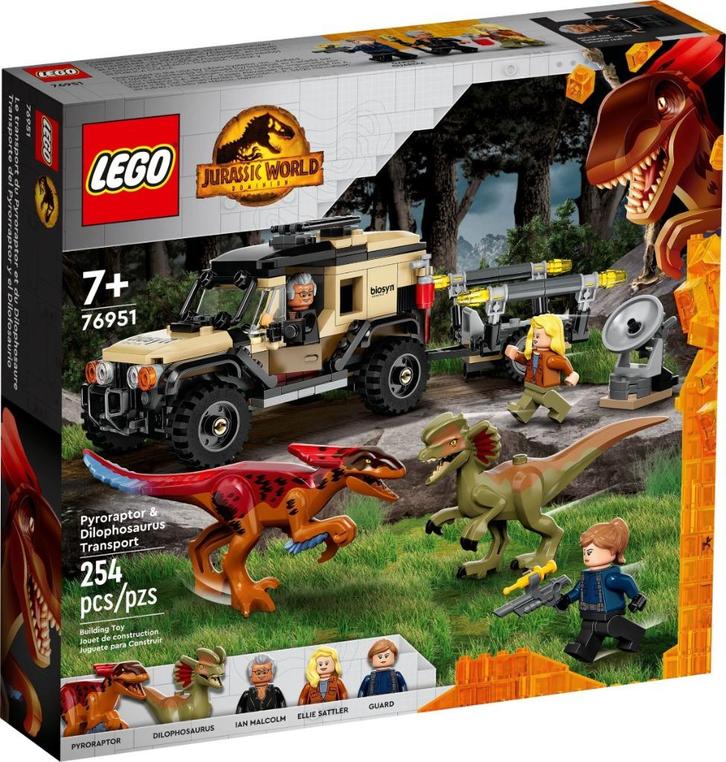 LEGO 76951 Pyroraptor & Dilophosaurus Transport, Kinderen en Baby's, Speelgoed | Duplo en Lego, Nieuw, Lego, Complete set, Ophalen of Verzenden