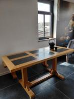 Eiken houten tafel en bank, Huis en Inrichting, Tafels | Eettafels, Ophalen, Gebruikt, Vijf personen of meer, Rechthoekig