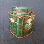 Vintage D.E. PICKWICK groen/gouden theeblik, Verzamelen, Blikken, Ophalen of Verzenden, Gebruikt, Thee, Pickwick