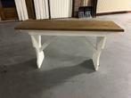 Decoratief houten (hal)bankje / side table, Huis en Inrichting, Tafels | Sidetables, Ophalen, Gebruikt, 100 tot 150 cm, 25 tot 50 cm