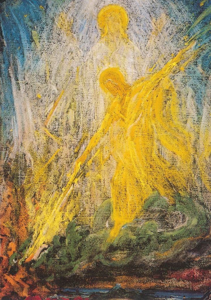 8 Kunstkaarten van de Heilige Michael, Verzamelen, Religie, Zo goed als nieuw, Christendom | Katholiek, Kaart of Prent, Ophalen of Verzenden