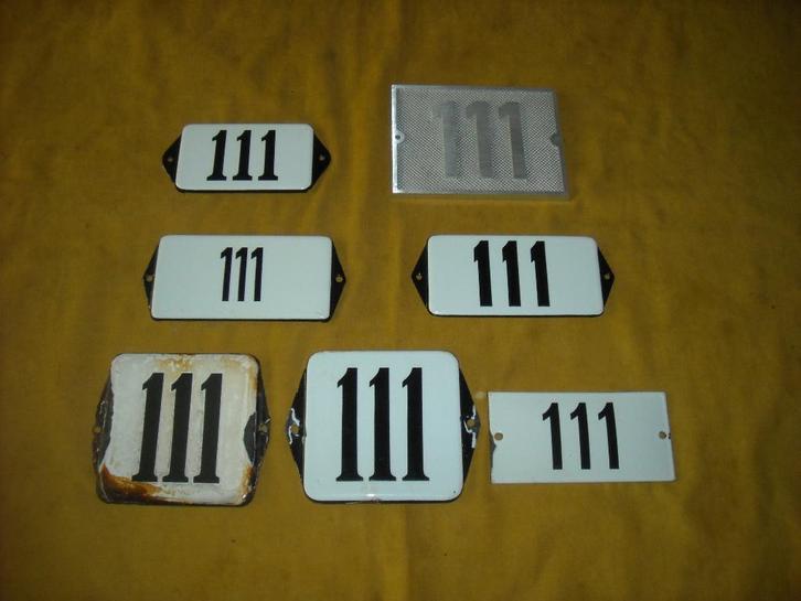 oud emaille huisnummer 111 ook 112 113 114 115 116 117 118 1, Antiek en Kunst, Antiek | Emaille, Ophalen of Verzenden