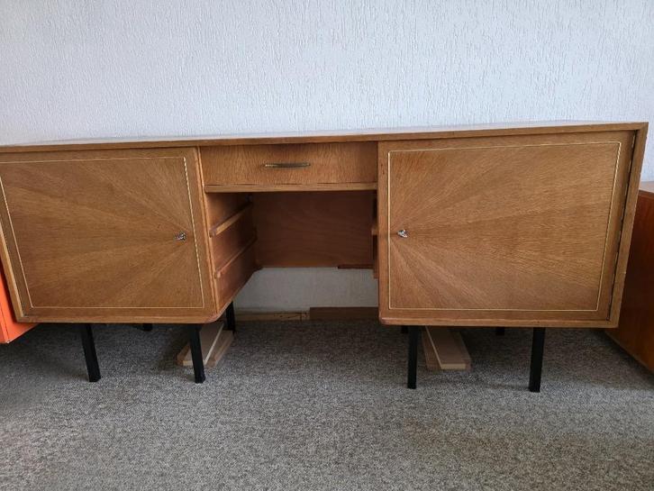 bureau-dressoir hout 180cm blad, Huis en Inrichting, Bureaus, Gebruikt, Ophalen