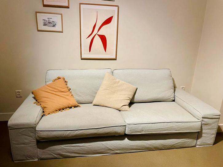 Ikea Kivik 3-zitsbank - Grijs Gemêleerd, Huis en Inrichting, Banken | Bankstellen, Gebruikt, Rechte bank, Driepersoons, 200 tot 250 cm