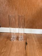 Glazen kandelaars voor smalle kaarsen, Ophalen of Verzenden, Zo goed als nieuw, Overige materialen, Minder dan 25 cm