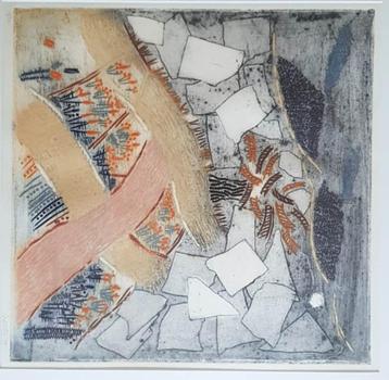 Marc-Antoine Bissièren(Loutre)1926 Zeefdruk"Abstract"Ges Gen beschikbaar voor biedingen