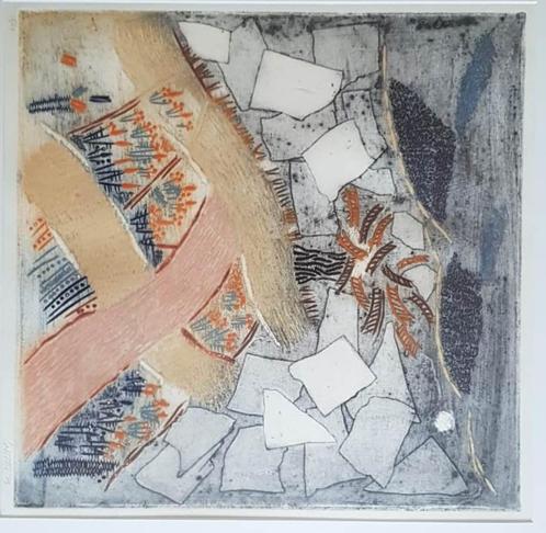 Marc-Antoine Bissièren(Loutre)1926 Zeefdruk"Abstract"Ges Gen, Antiek en Kunst, Kunst | Litho's en Zeefdrukken, Ophalen of Verzenden
