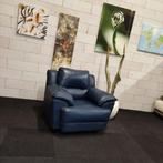 Fauteuil | Echt leder | Morme [Italy] | Armchair | Sofa, Vintage leer italy blauw sofa fauteuil armchair, Sofahuner / IAMKAM, Zo goed als nieuw