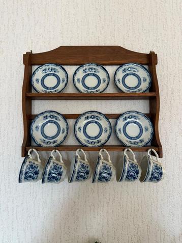 Blue Rose Lipper & Mann kop en schotels jaren 60 beschikbaar voor biedingen