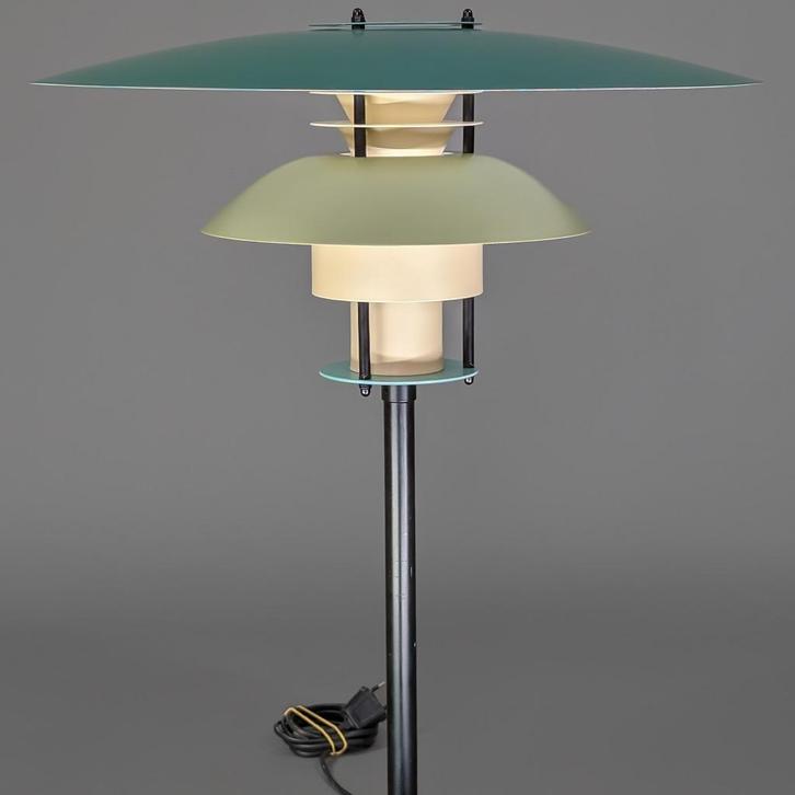 Tafellamp groen en geel - Deens design bureaulamp, Huis en Inrichting, Lampen | Tafellampen, Zo goed als nieuw, 75 cm of meer