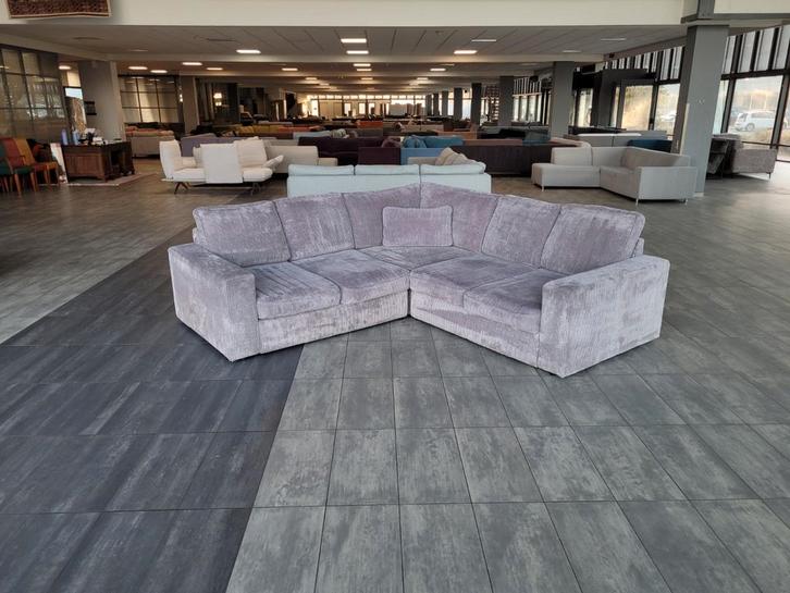 ✅️️️️GEREINIGD ribstof velvet hoekbank 250x250 GRATIS BEZORG, Huis en Inrichting, Banken | Bankstellen, Zo goed als nieuw, Hoekbank