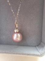 Roze Parel Ketting, Sieraden, Tassen en Uiterlijk, Kettingen, Met strass, Nieuw, Ophalen of Verzenden, Steen of Mineraal