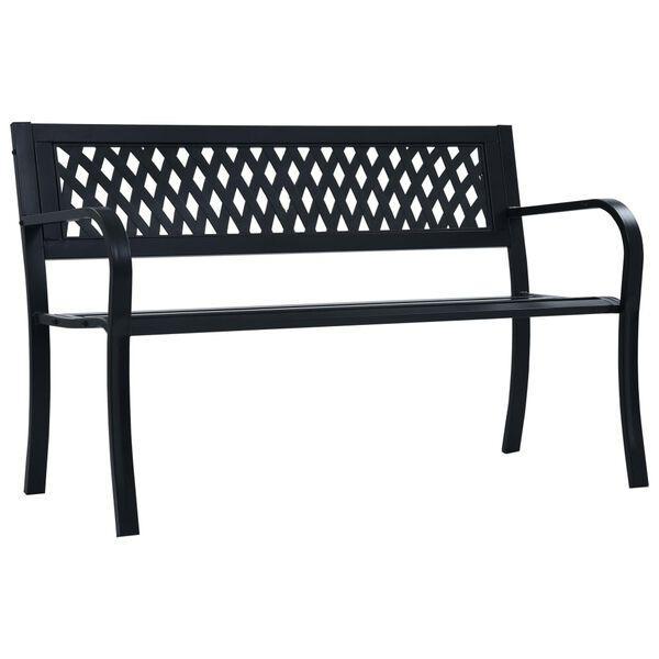 Tuinbank 125 cm staal zwart €84,95, Tuin en Terras, Tuinmeubel-accessoires, Nieuw, Ophalen of Verzenden