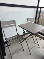 Bistro Tuinset Taupe - Inklapbaar!, Tuin en Terras, Tuinsets en Loungesets, Overige materialen, Eettafel, Zo goed als nieuw, Tuinset