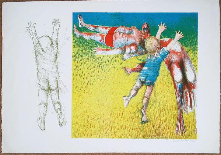 Litho "Zondag" - Aat Verhoog (Rijswijk, 1933), Antiek en Kunst, Kunst | Litho's en Zeefdrukken, Ophalen of Verzenden