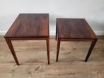 2 Severin Hansen Palissander Bijzettafels, 45 tot 60 cm, Minder dan 55 cm, Gebruikt, Ophalen of Verzenden