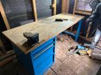 Overtoom Werkbank met bankschroef en lades 200 x 75, Doe-het-zelf en Verbouw, Werkbanken, Ophalen, Gebruikt, 170 cm of meer, Bankschroef