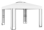 Paviljoen 3x3 partytent wit taupe + LED-slinger GRTS BEZORGD, Tuin en Terras, Verzenden, Partytent, Minder dan 4 meter, Nieuw
