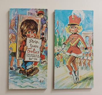 2 kleine vintage wanddecoraties  beschikbaar voor biedingen