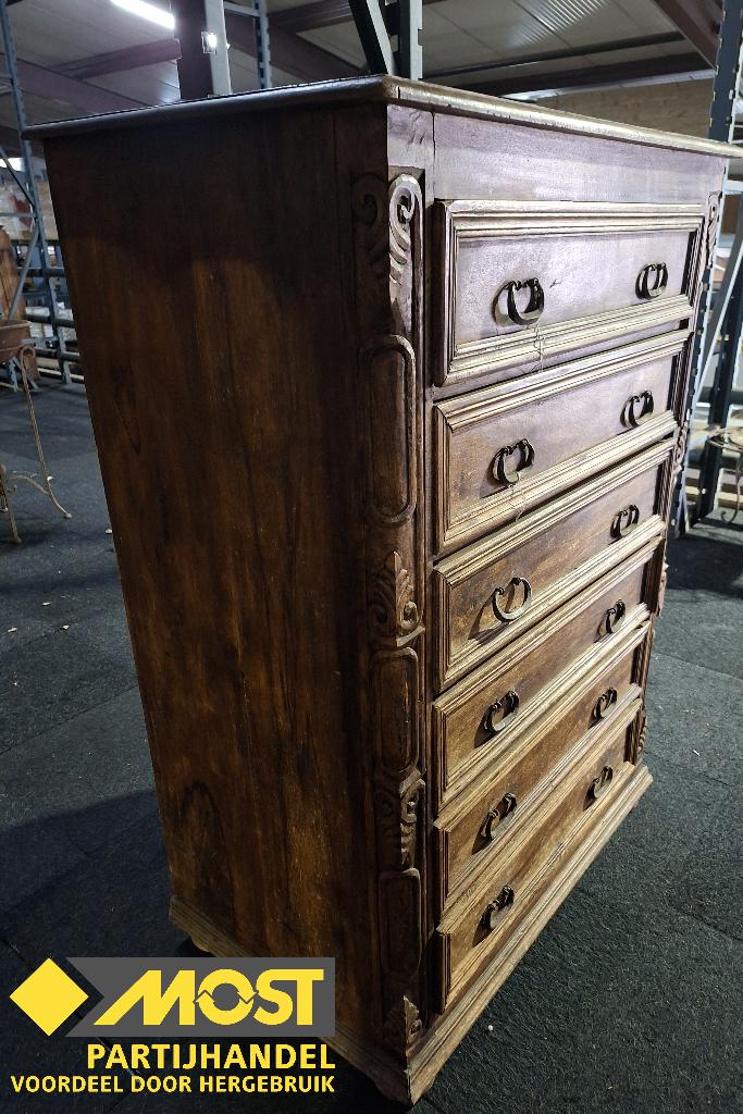 Mooie Koloniale ladekast, Huis en Inrichting, Ophalen, 50 tot 100 cm, Zo goed als nieuw, 3 of 4 laden