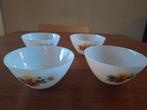 Vintage Arcopal schaaltjes - Anemoon motief (4 stuks), Gebruikt, Ophalen of Verzenden, Glas, Kom(men)