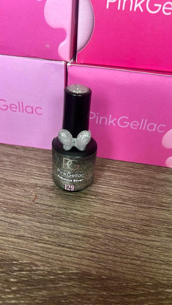 Pink Gellac Fabulous Silver 129, Sieraden, Tassen en Uiterlijk, Uiterlijk | Cosmetica en Make-up, Zo goed als nieuw, Handen en Nagels