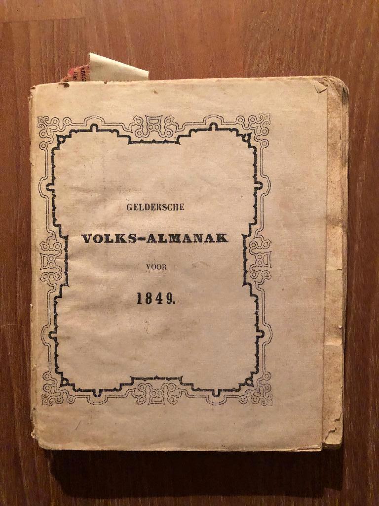 1849 Geldersche Volks Almanak met 2 gravures. Verder, Antiek en Kunst, Verzenden