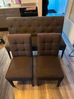 Woood eetkamerbankje en 2 stoelen, Ophalen, Gebruikt, Grijs, Vier