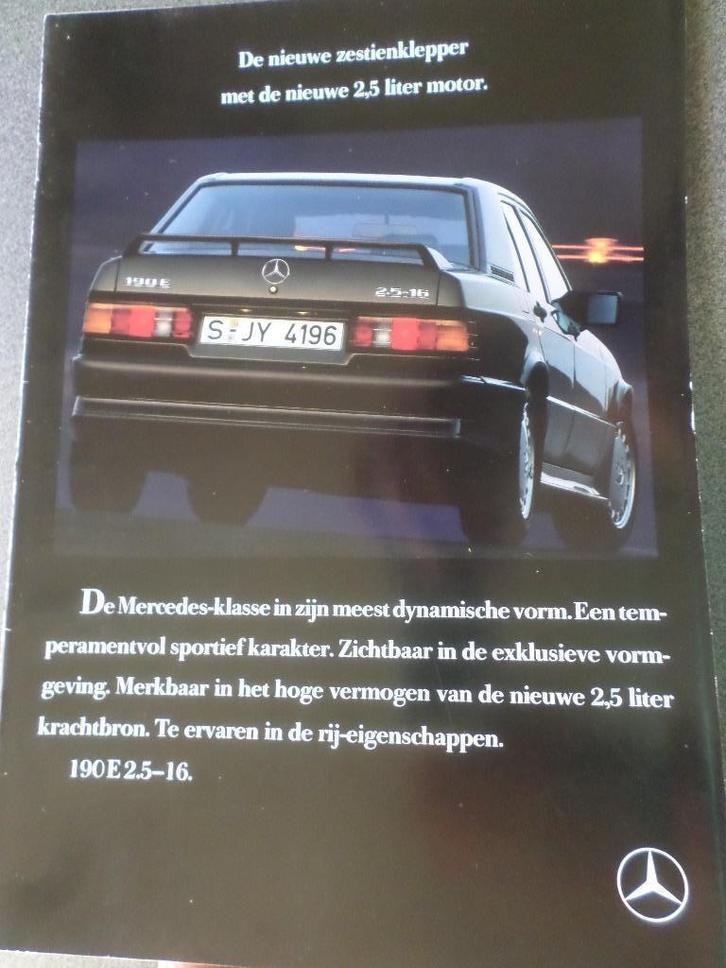 Mercedes 190E 2.5 16v 1988 1989 Brochure, Boeken, Auto's | Folders en Tijdschriften, Zo goed als nieuw, Mercedes, Verzenden