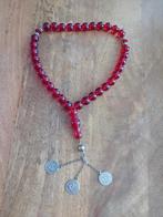Prayer beads ketting vintage kersenrood, Ophalen of Verzenden