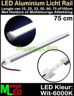 LED Profiel Rigid Strip Bar Rail 75cm SMD5730 Wit 6000K 1m, Ophalen of Verzenden, Nieuw, Aluminium, Vogelkooi