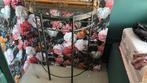 Metalen site table met glazen blad, Huis en Inrichting, Tafels | Sidetables, Ophalen, Gebruikt, 25 tot 50 cm, Rond