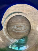 Glazen schaal met blauw en groen accent, Antiek en Kunst, Ophalen of Verzenden