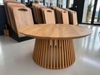 Eiken salontafel Ø100cm massief eiken salontafel geolied, Ophalen, Nieuw, Ovaal, Minder dan 50 cm