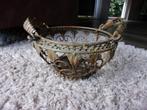 BROCANTE METALEN MAND/SIERLIJKE RONDE KORF METAAL VINTAGE, Ophalen