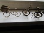 2 x miniatuur fiets 1 van ijzer en 1 van koper, Verzenden, Gebruikt