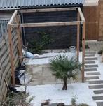 Douglas houte pergola met bevestiging en schaduwdoek, Tuin en Terras, Ophalen, Palen, Zo goed als nieuw, Hardhout