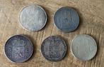 3 gulden 1818, 1820, 1821, 1823 en 1824, Postzegels en Munten, Munten | Nederland, Setje, Koning Willem I, Ophalen of Verzenden