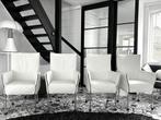 Leren Design Stoelen Montis Chaplin zgan, Huis en Inrichting, Ophalen, Wit, Leer, Zo goed als nieuw