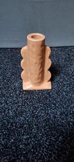 Kleine kandelaar terra kleur, Ophalen of Verzenden, Zo goed als nieuw, Overige materialen, Minder dan 25 cm