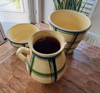 3 keramieke, geglazuurde vazen/ schaal., Ophalen, Overige kleuren, Minder dan 50 cm, Glas