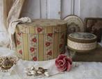 Oude stoffen ovale doos uit France 'PiFrance', Antiek en Kunst, Ophalen of Verzenden